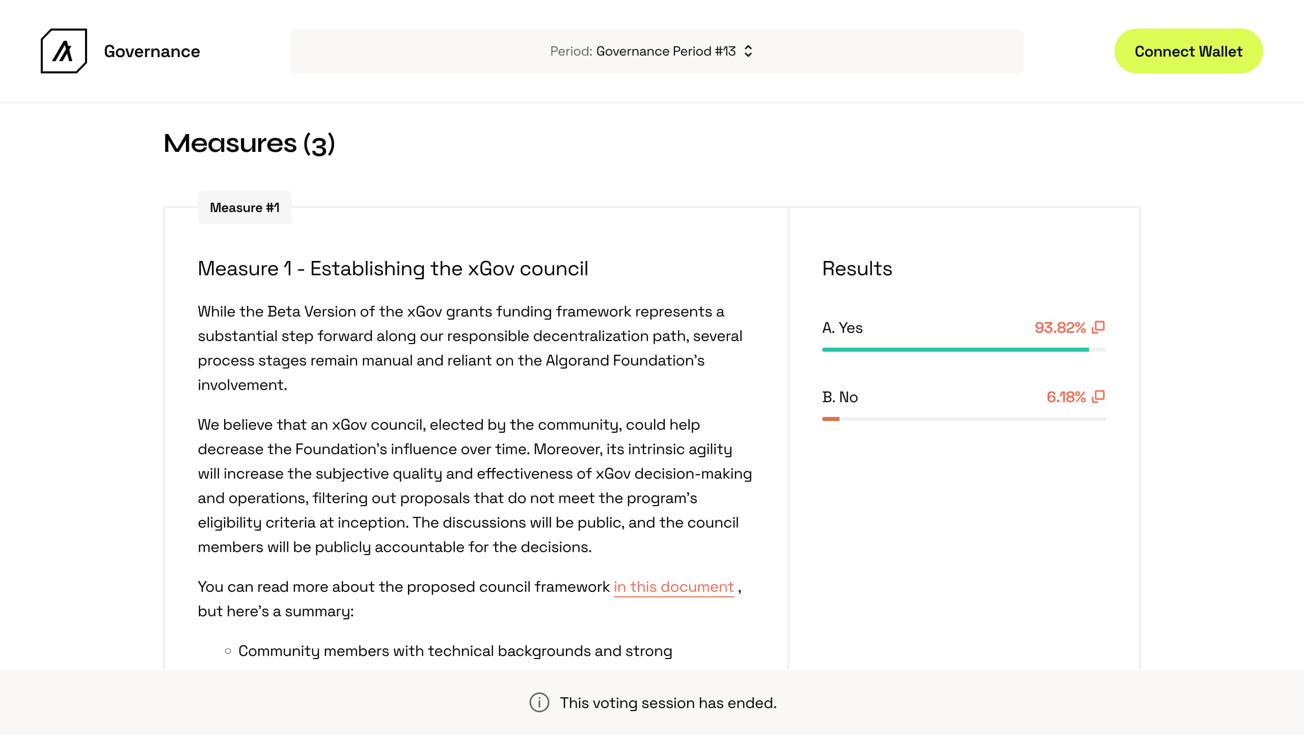 Algorand Governance Platform