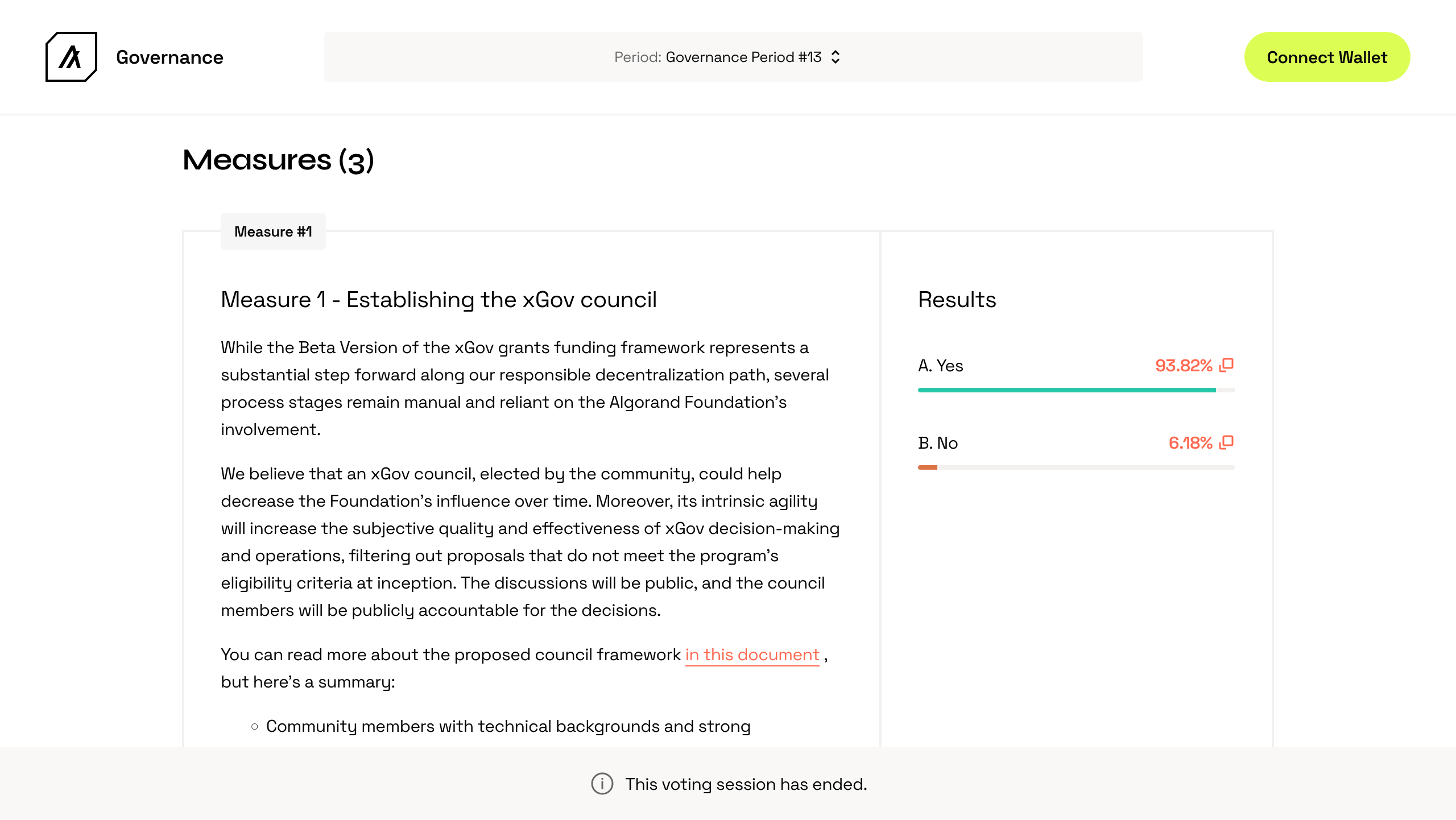 Algorand Governance Platform