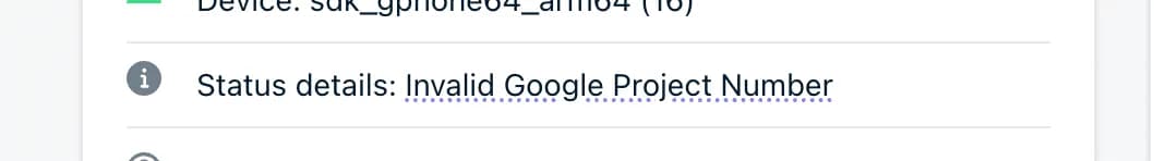OneSignal showing "Invalid google project number" error